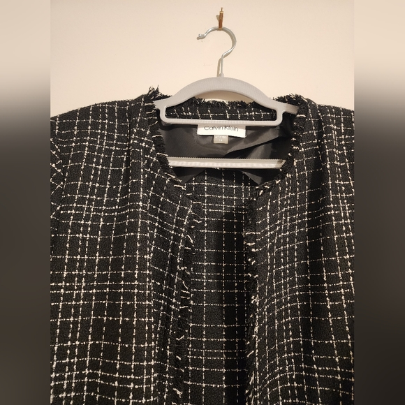 NWT - Calvin Klein Tweed Open Front Blazer/Jacket - Picture 5 of 6